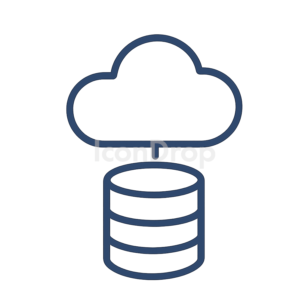 Cloud Data Warehouse Icon Outline