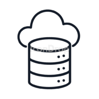 Cloud Database Icon Outline