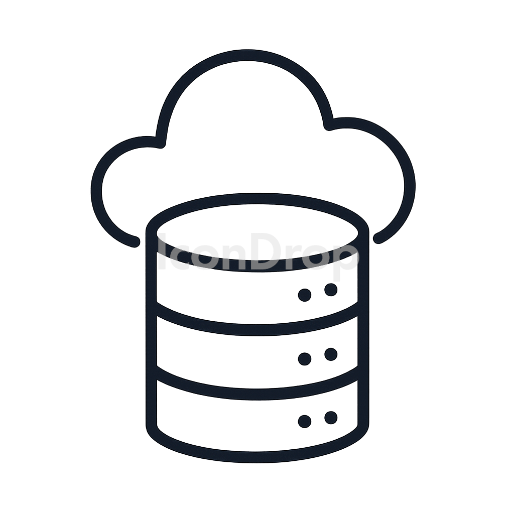 Cloud Database Icon Outline