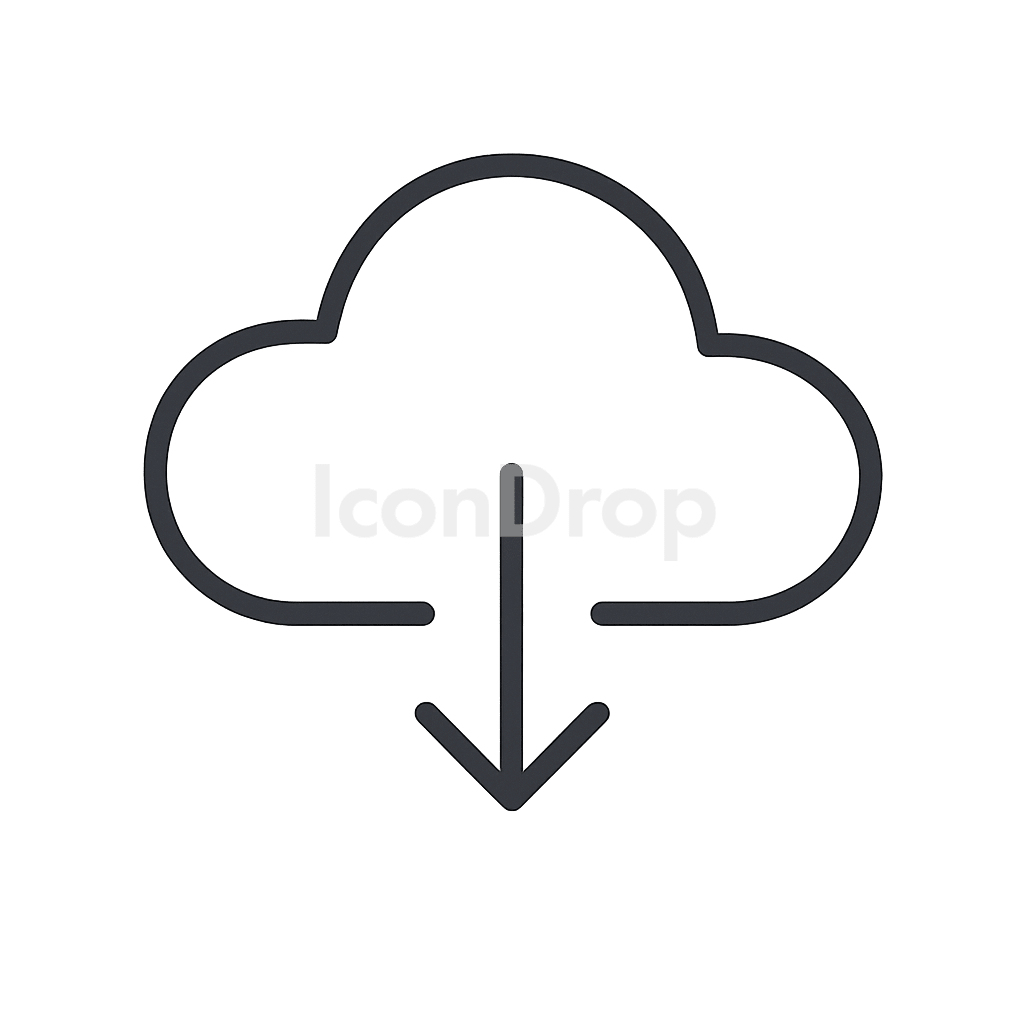 Cloud Download Icon Outline