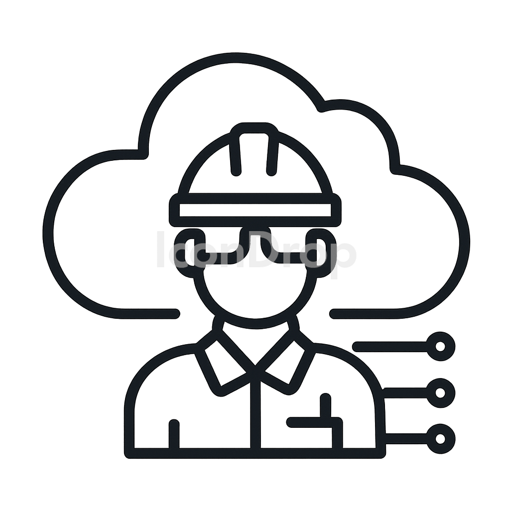 Cloud Engineer Icon Outline