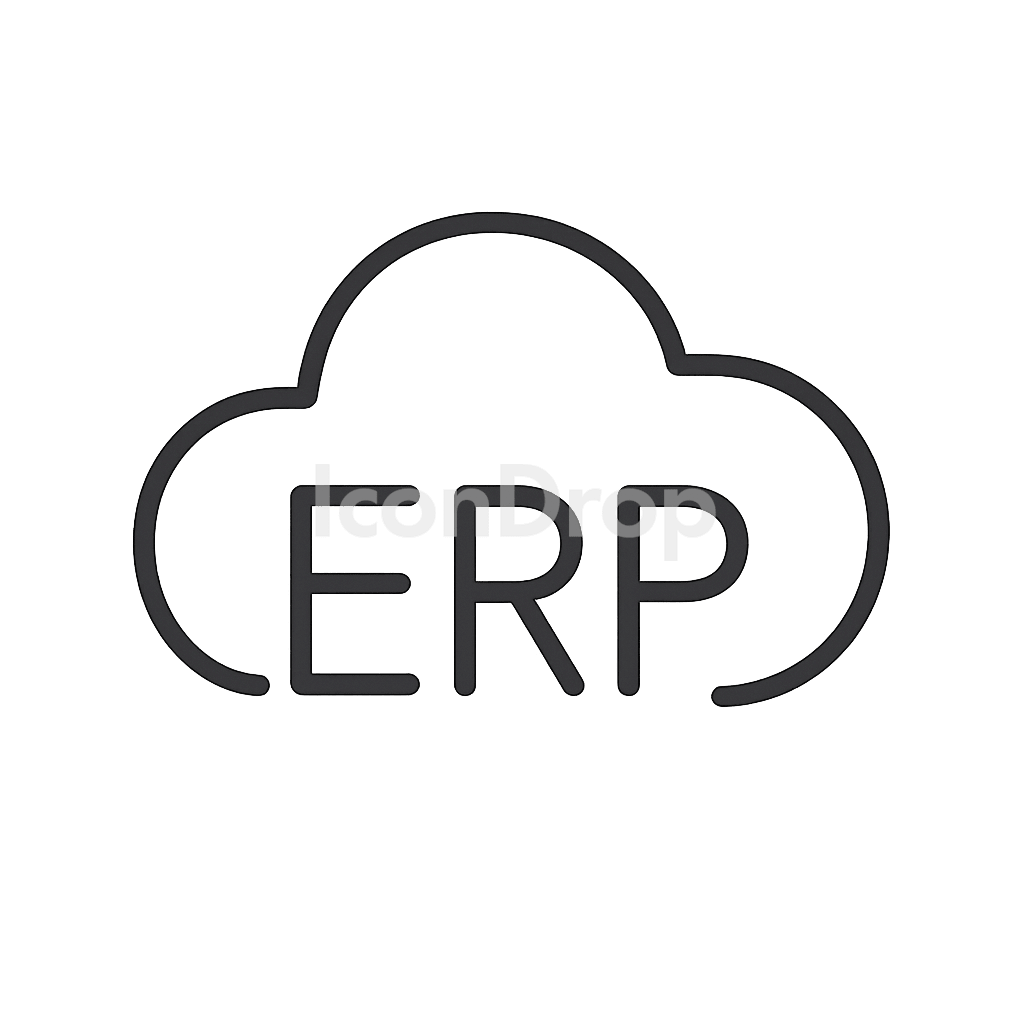 Cloud Erp Icon Outline
