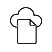 Cloud File Storage Icon Outline