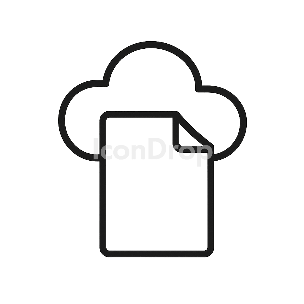 Cloud File Storage Icon Outline