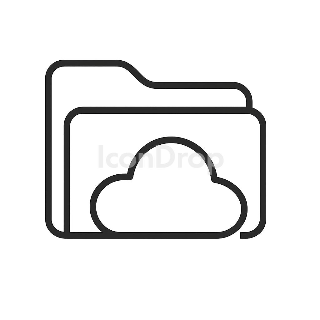 Cloud Folder Icon Outline