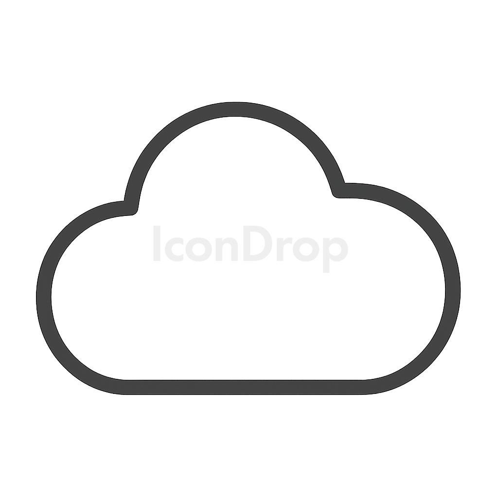 Cloud Icon Aesthetic Outline
