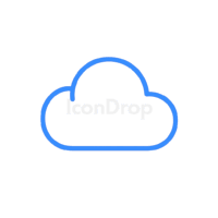 Cloud Icon Blue Outline