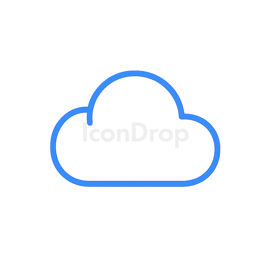 Cloud Icon Blue Outline