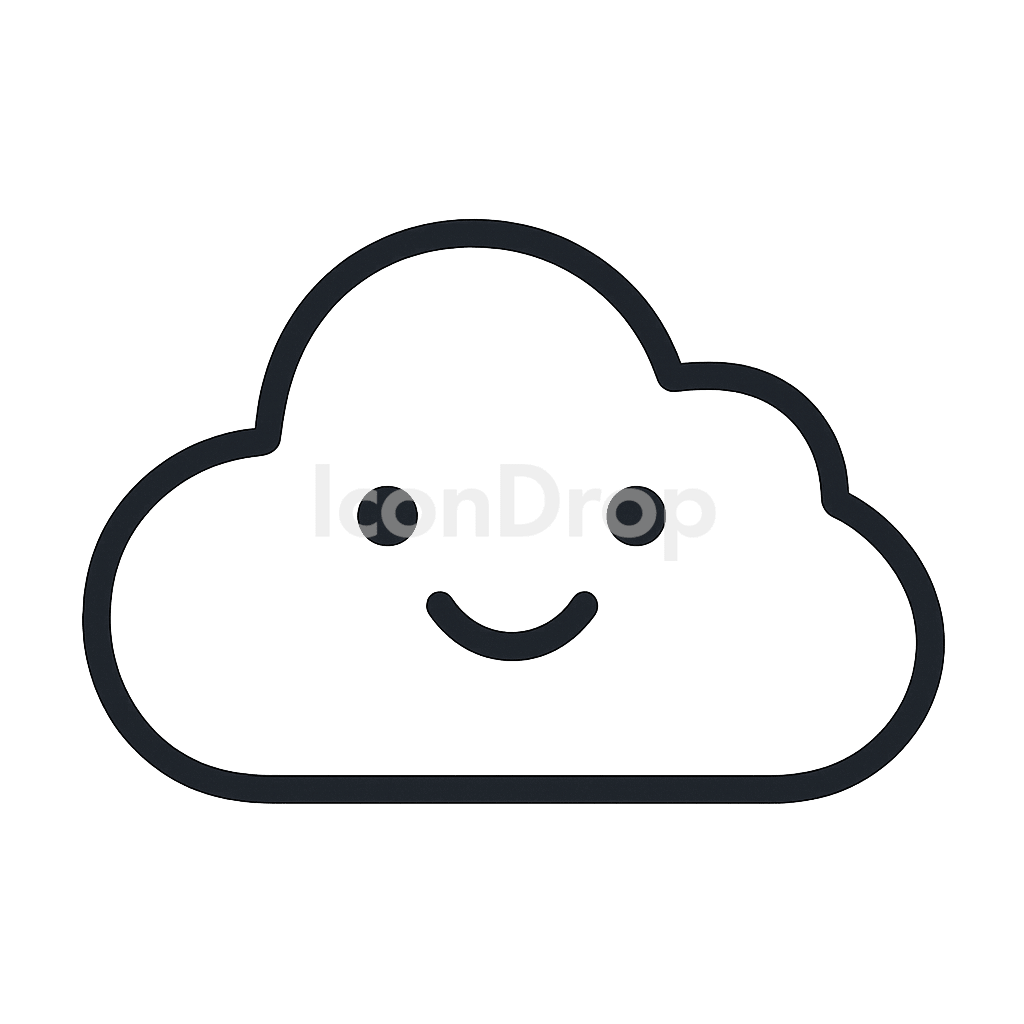Cloud Icon Cute Outline