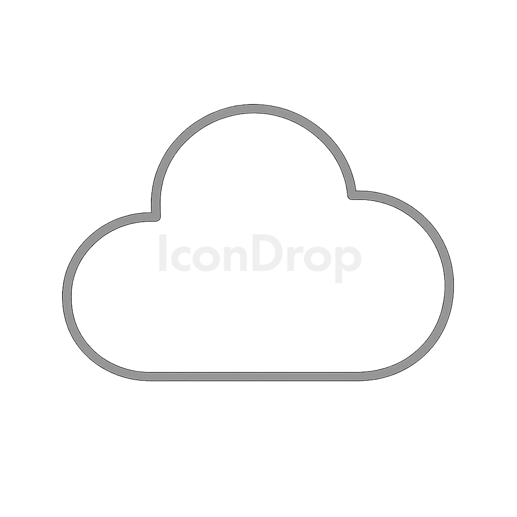 Cloud Icon Gray Outline
