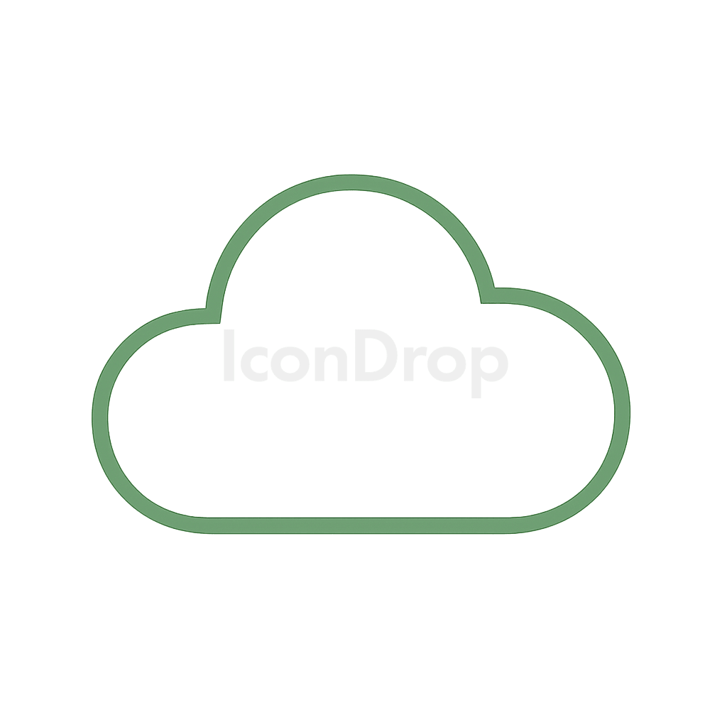 Cloud Icon Green Outline