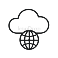インターネットクラウドのアイコン（アウトライン）