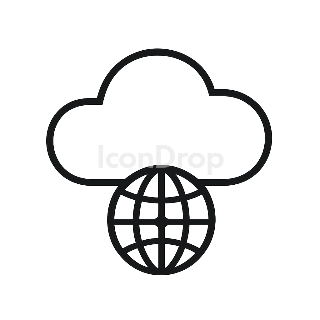 インターネットクラウドのアイコン アウトライン