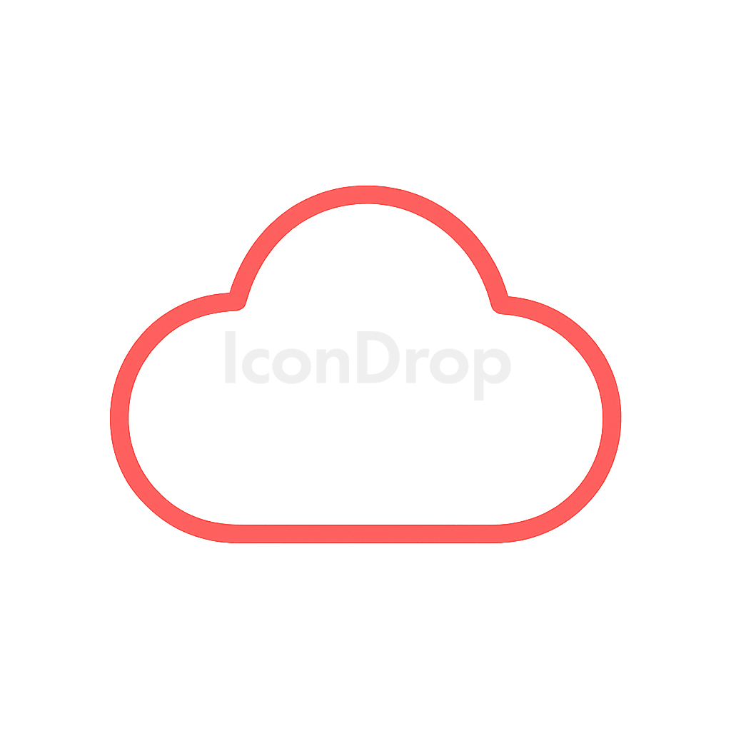 Cloud Icon Red Outline