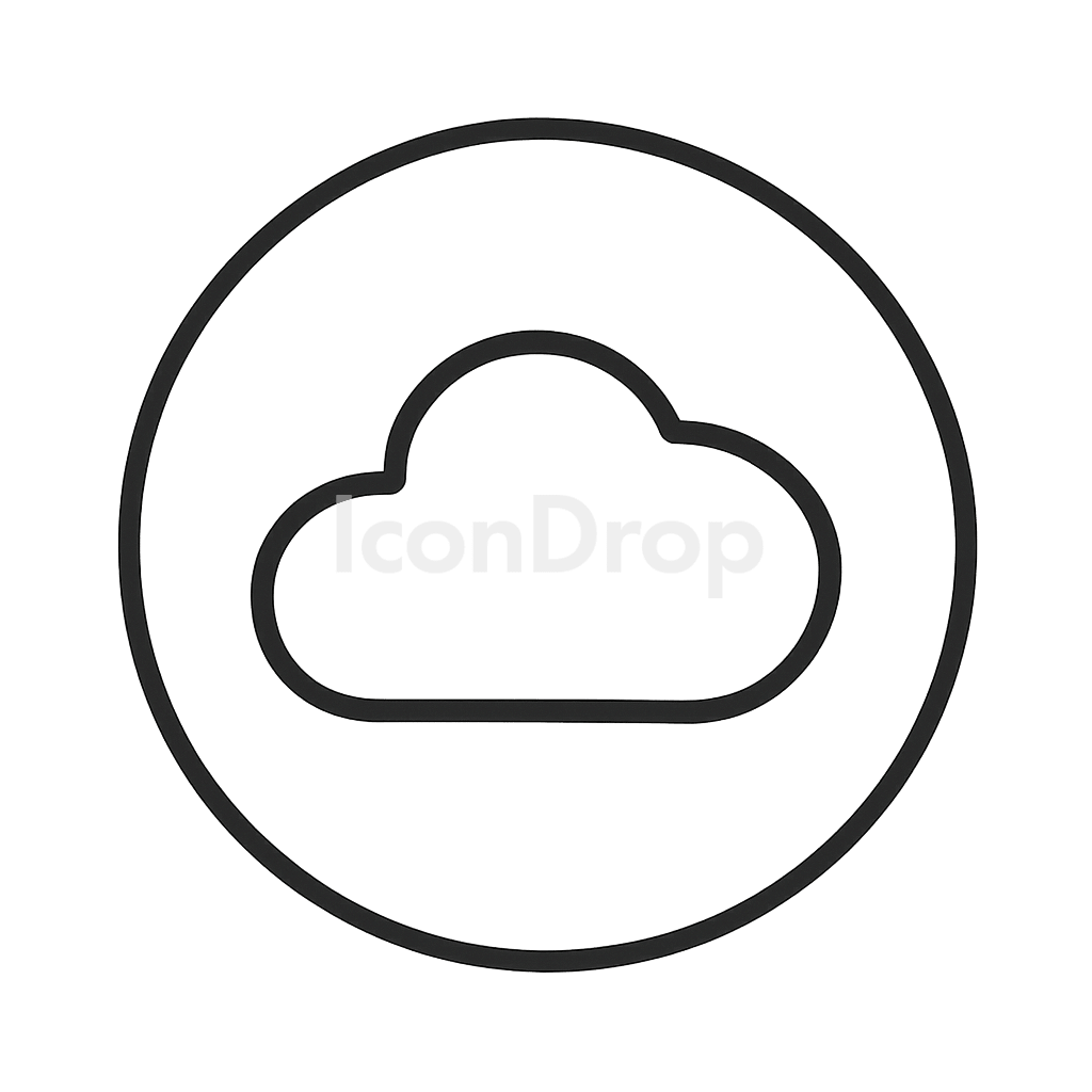 Cloud Icon Round Outline