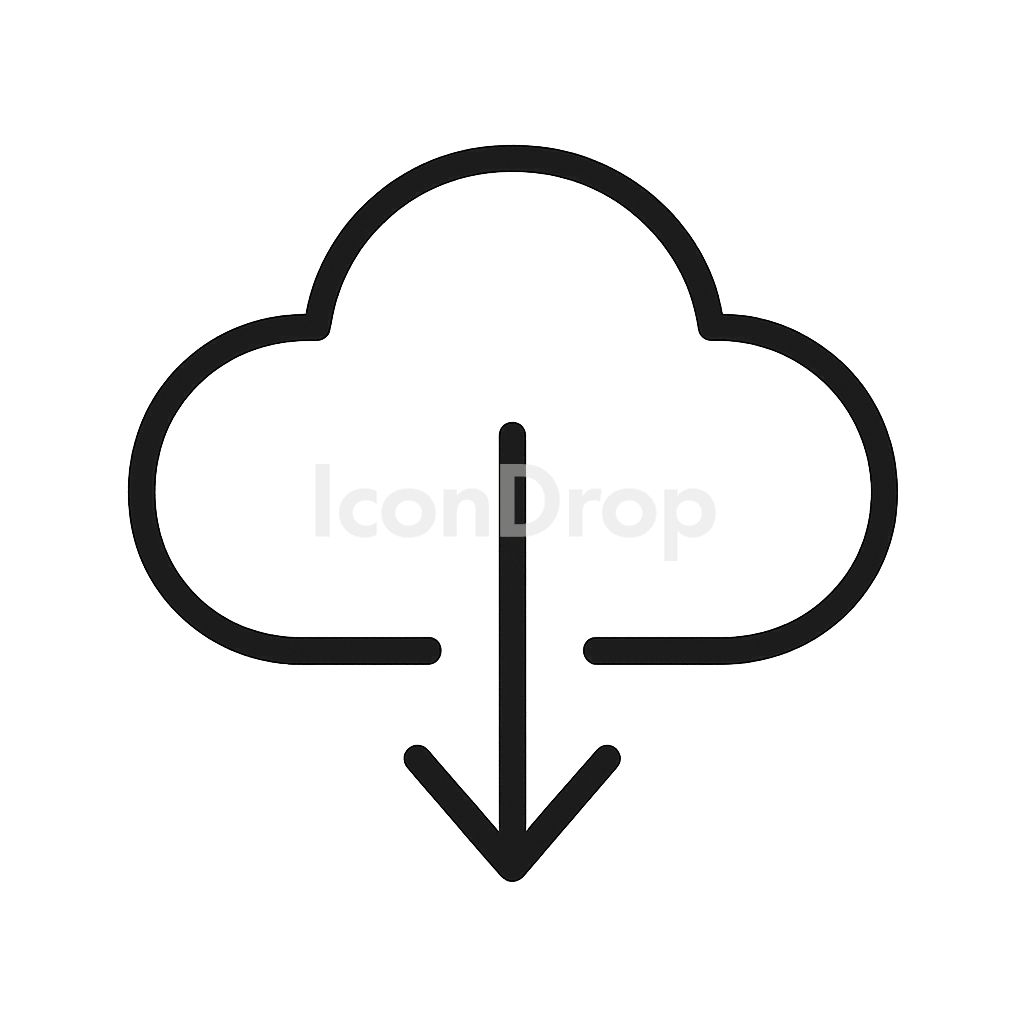 矢印付きの雲のアイコン アウトライン