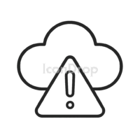 Cloud Icon With Exclamation Point Outline