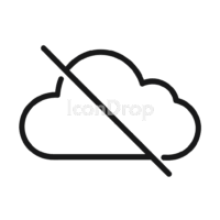 Cloud Icon With Line Through It Outline