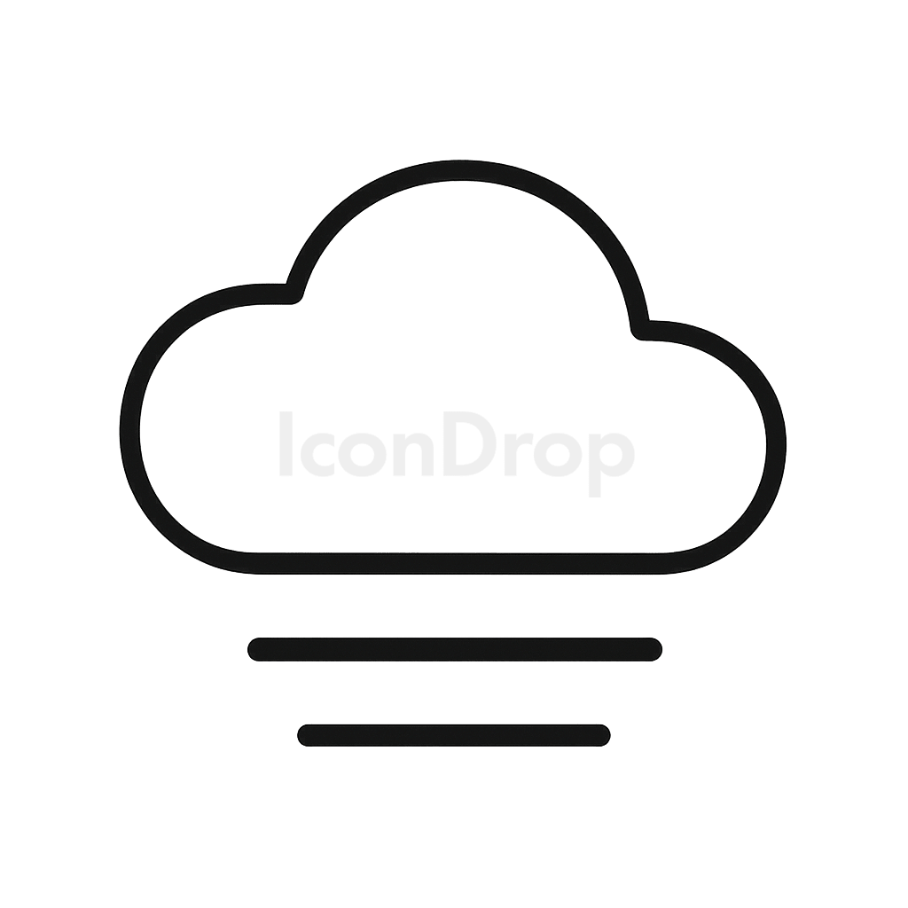 下に2本線のある雲のアイコン アウトライン