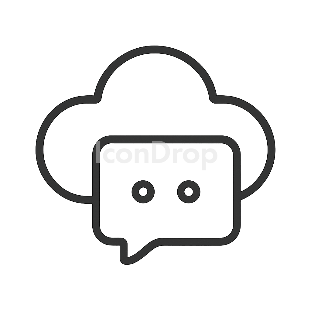 Cloud Messaging Icon Outline