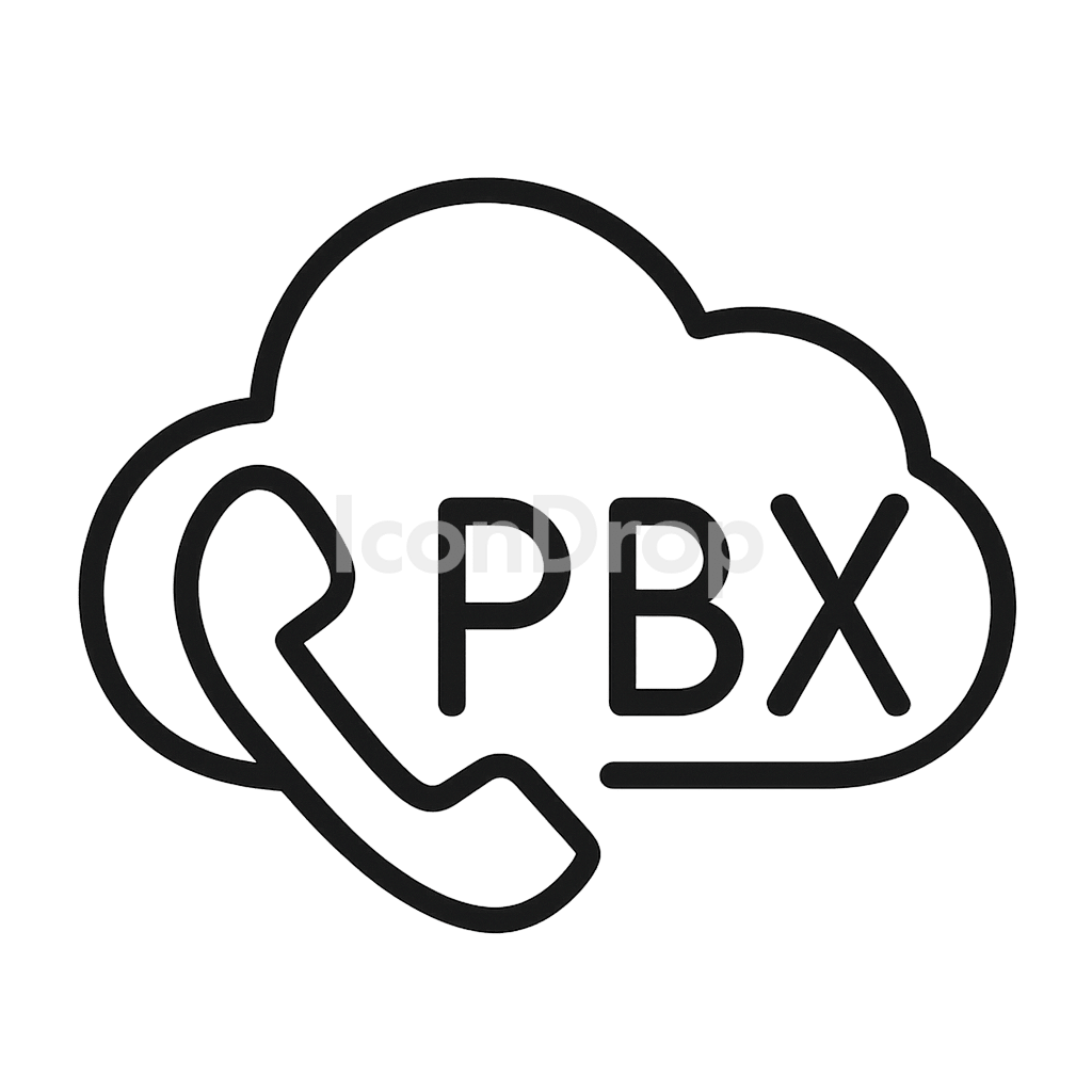 クラウドPBXのアイコン アウトライン