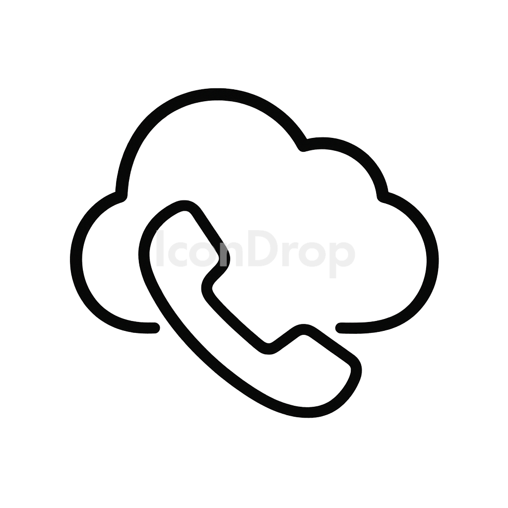Cloud Phone Icon Outline