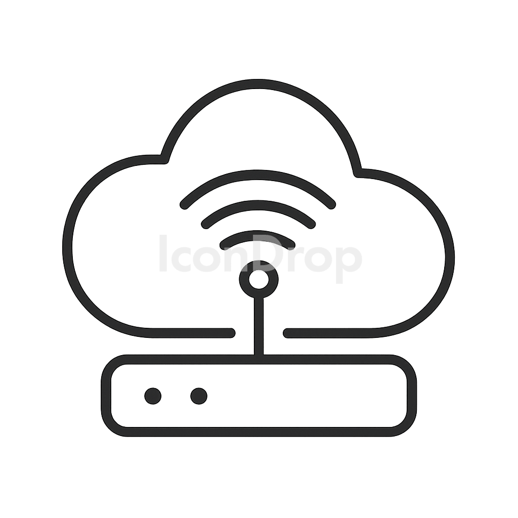 Cloud Router Icon Outline