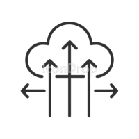 Cloud Scalability Icon Outline