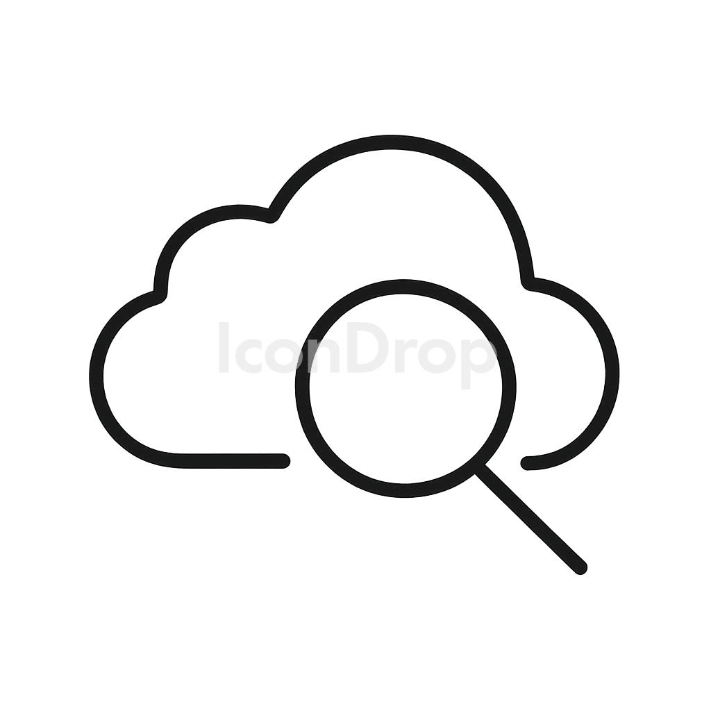 Cloud Search Icon Outline