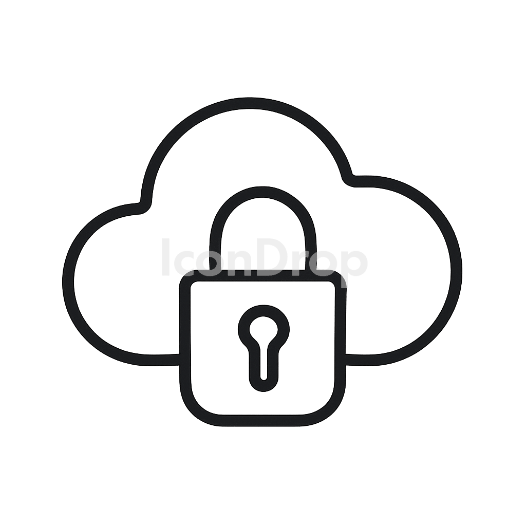 Cloud Security Icon Outline