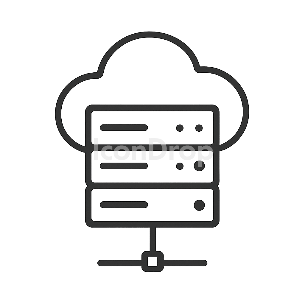 クラウドサーバーのアイコン アウトライン