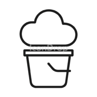 Cloud Storage Bucket Icon Outline