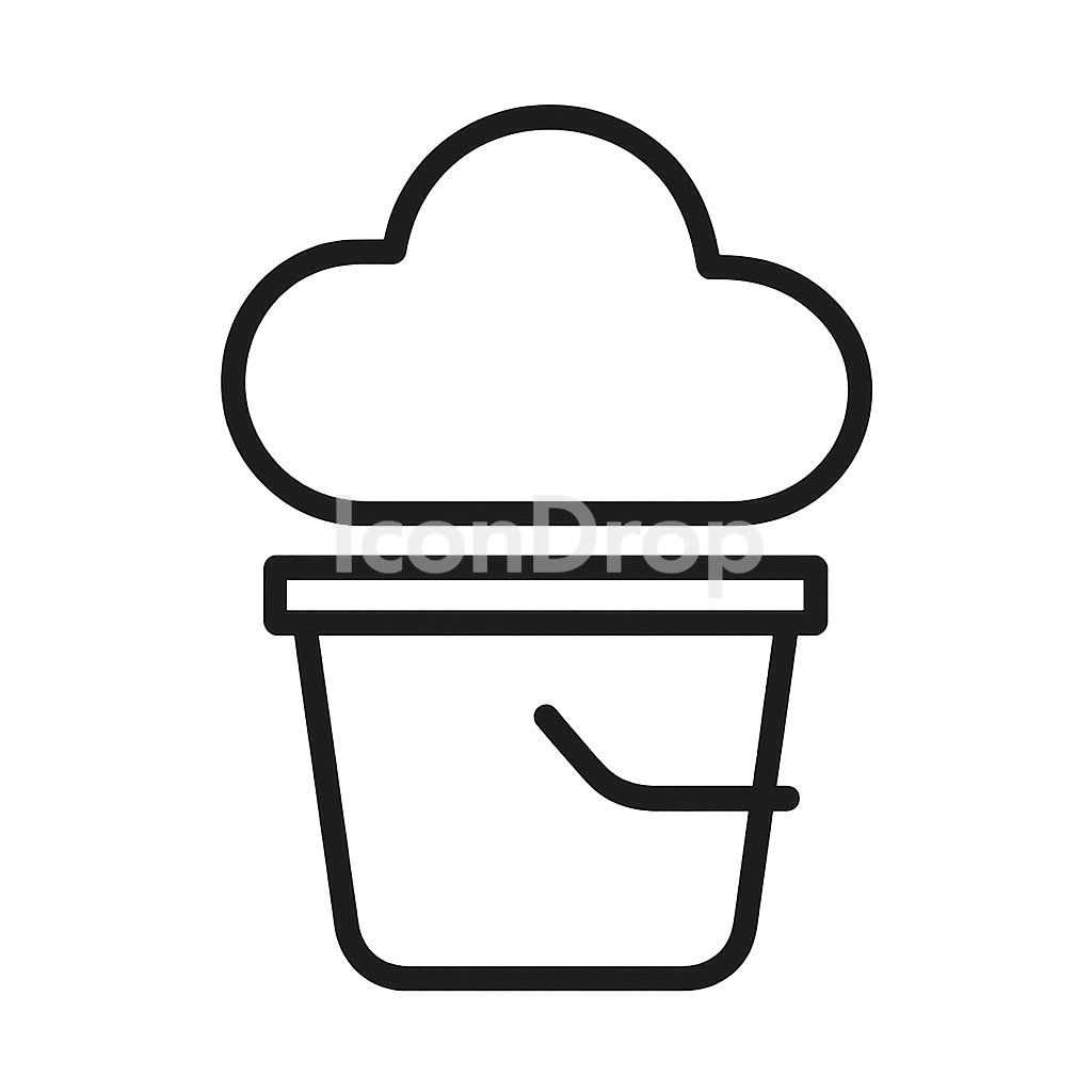 Cloud Storage Bucket Icon Outline