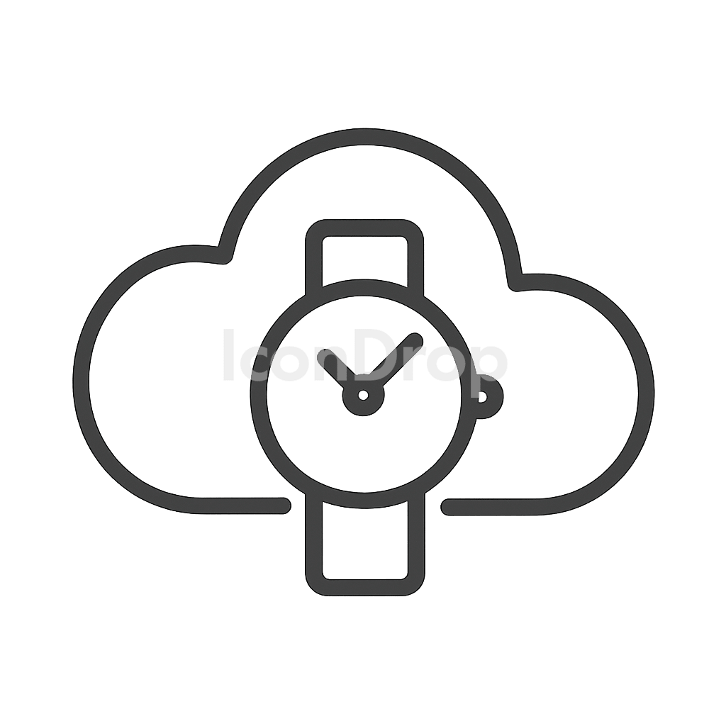 Cloud Watch Icon Outline