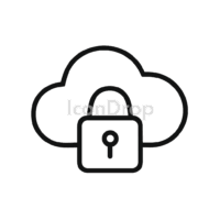 Cloud With Lock Icon Outline