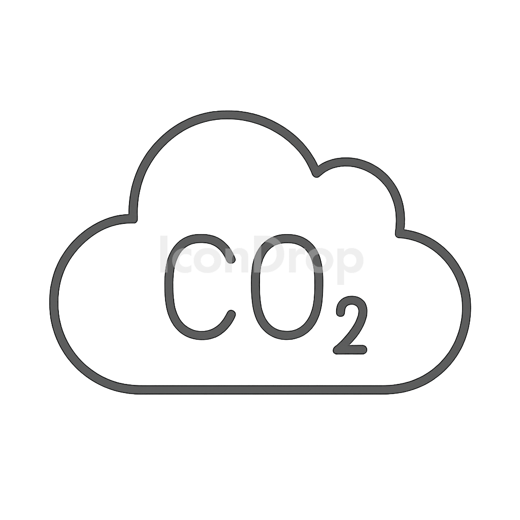 Co2 Cloud Icon Outline