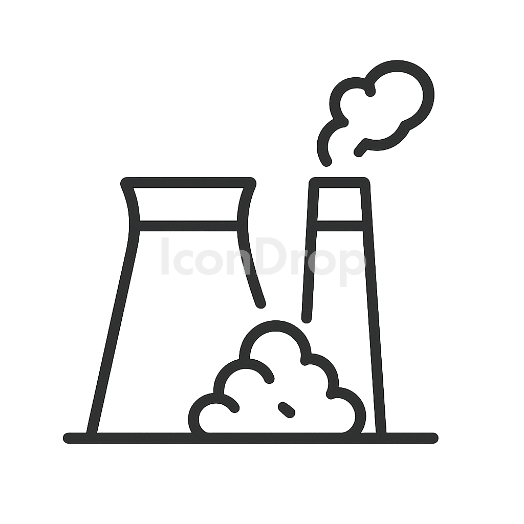 Coal Plant Icon Outline