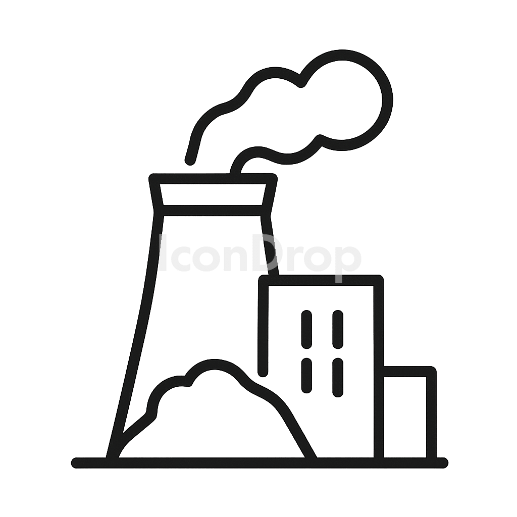 Coal Power Plant Icon Outline