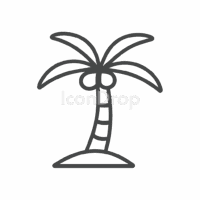 ヤシの木(ココナッツツリー)のアイコン(アウトライン)