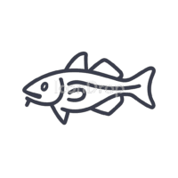 タラ（コッドフィッシュ）のアイコン（アウトライン）