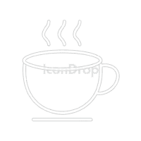 Coffee Cup Icon White Outline