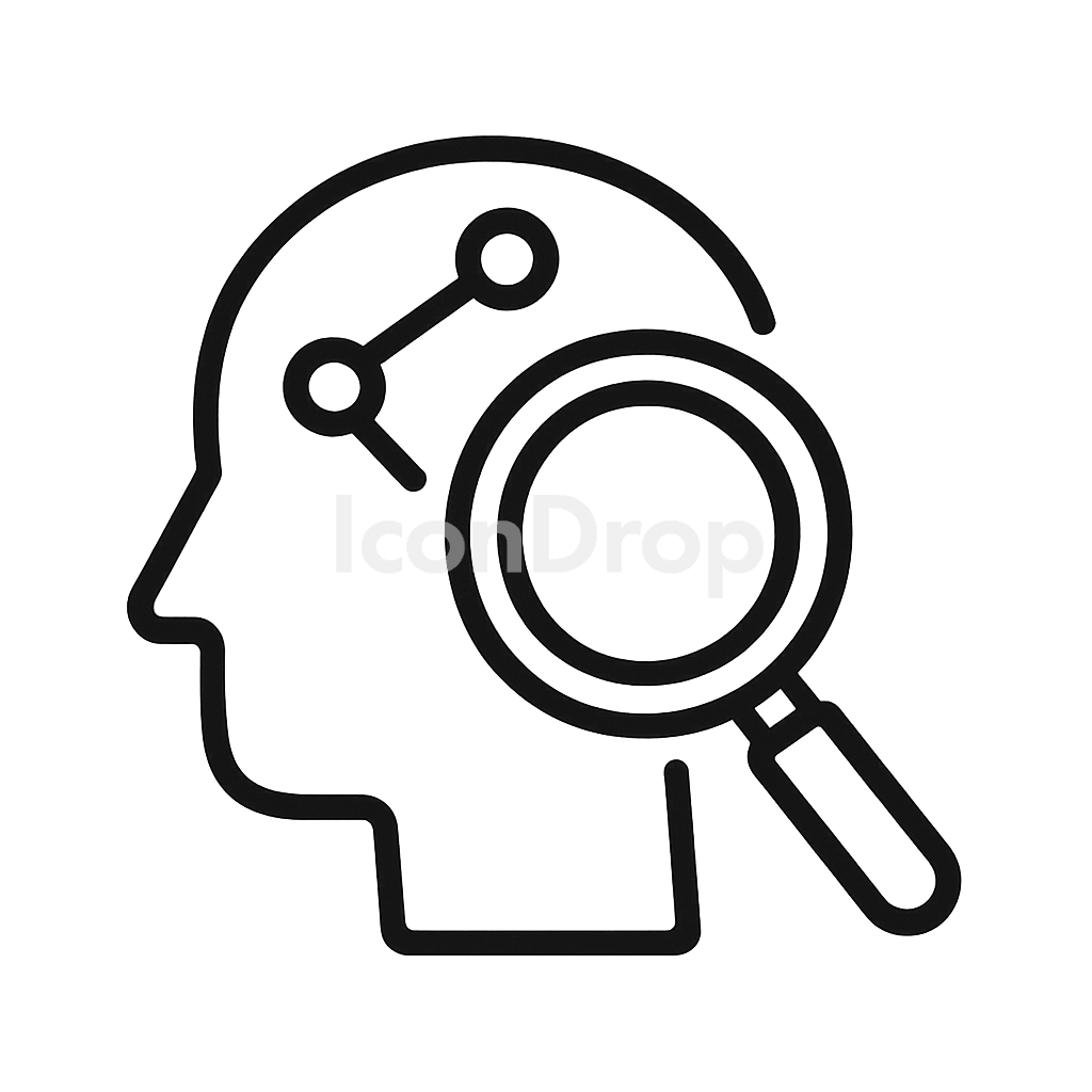 Cognitive Search Icon Outline