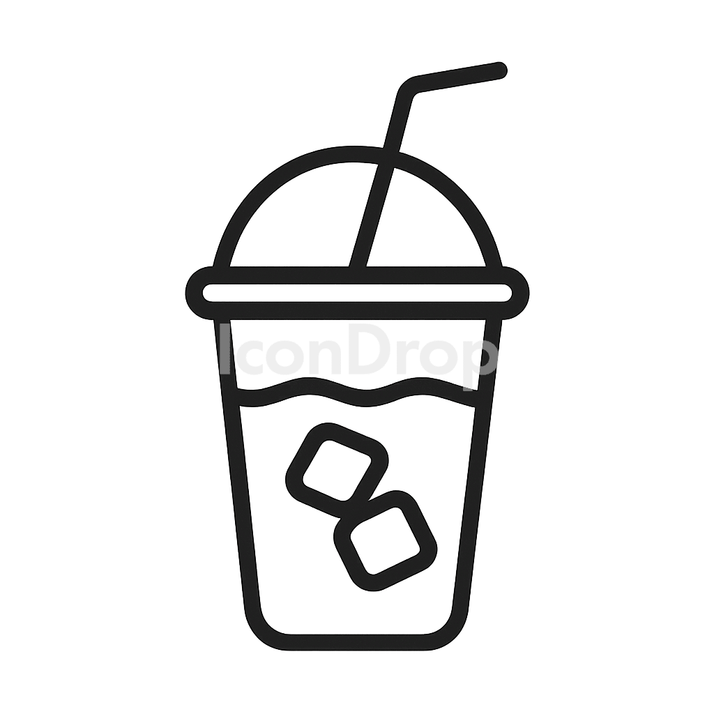 Cold Coffee Icon Outline