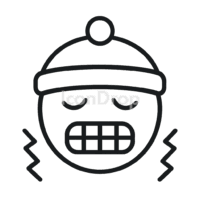 Cold Face Icon Outline