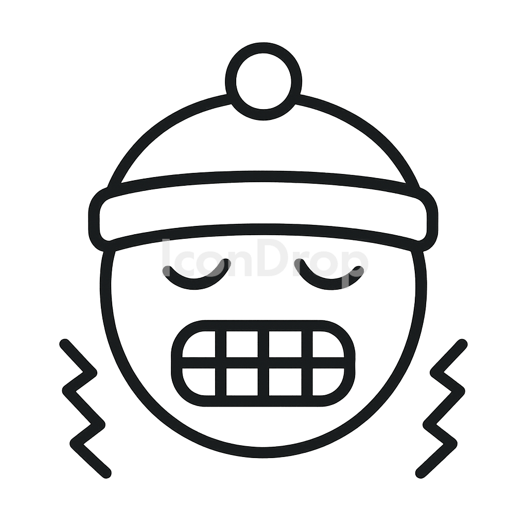 Cold Face Icon Outline