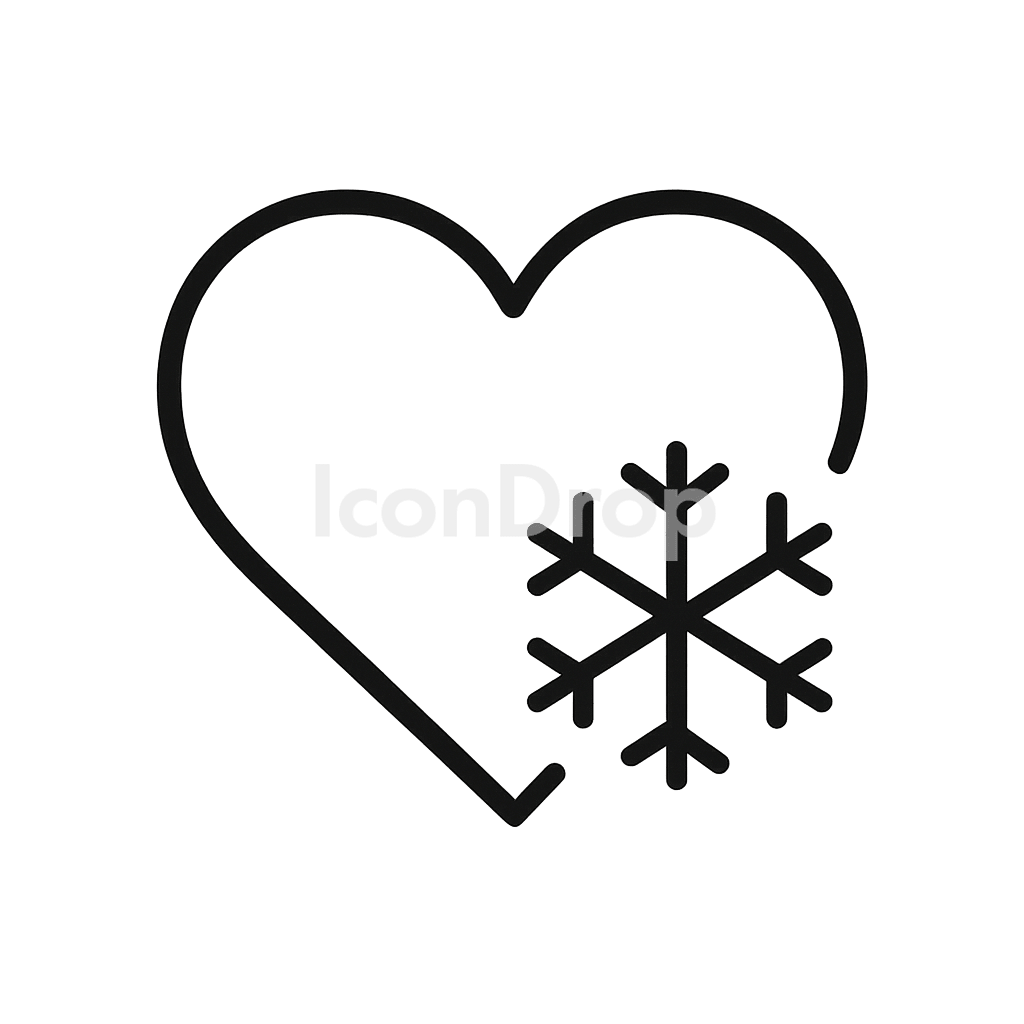 Cold Heart Icon Outline