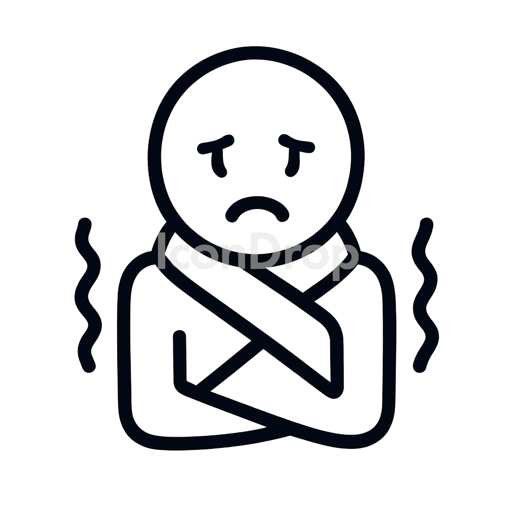 Cold Person Icon Outline