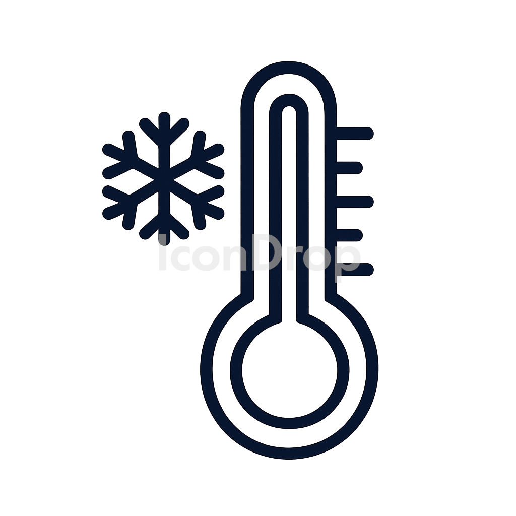 Cold Thermometer Icon Outline