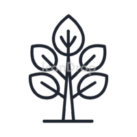 カラフルな木のアイコン(アウトライン)