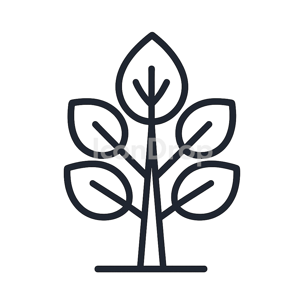 カラフルな木のアイコン アウトライン